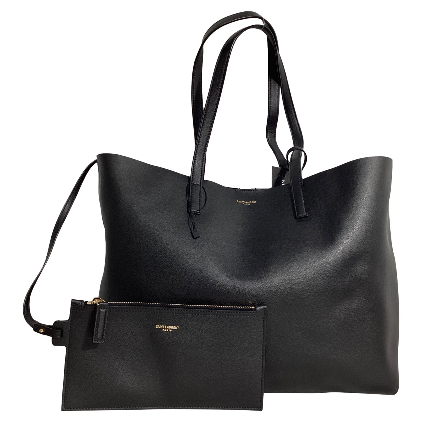 Borsa shopping grande Saint Laurent in pelle donna nera taglia unica