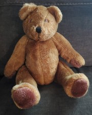 Vintage Vermont Teddy Bear Articulated Joints Made in USA Brown Brown Pads