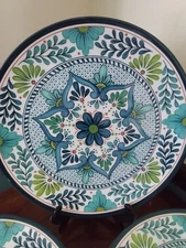 Set 3 Certified International 11"Large Nancy Green Melamine Dinner Plates Dishes