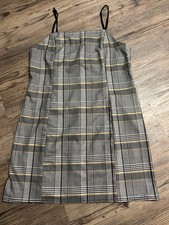Urban Outfitters Women's Check Plaid Bib Mini Dress Medium