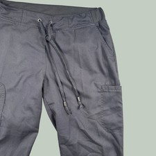 Grey's Anatomy Scrub Pants Women M Black Cargo Drawstring Professional Workwear