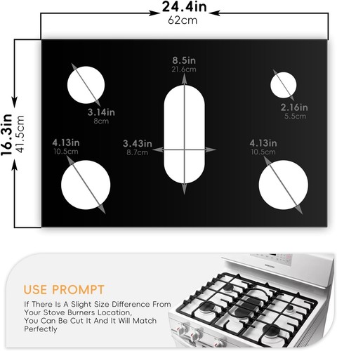 2pcs Kitchen Gas Range Stove Top Burner Cover Guard Protector Reusable Non-stick - Picture 7 of 8