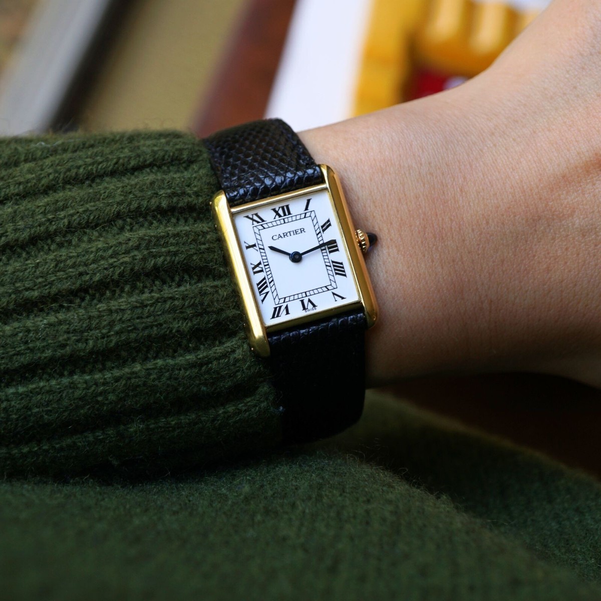 Cartier Tank Louis 18k Yellow Gold Deployant Vintage 24 mm