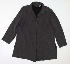 Liz Baker Womens Grey Overcoat Coat Size 3xl Button