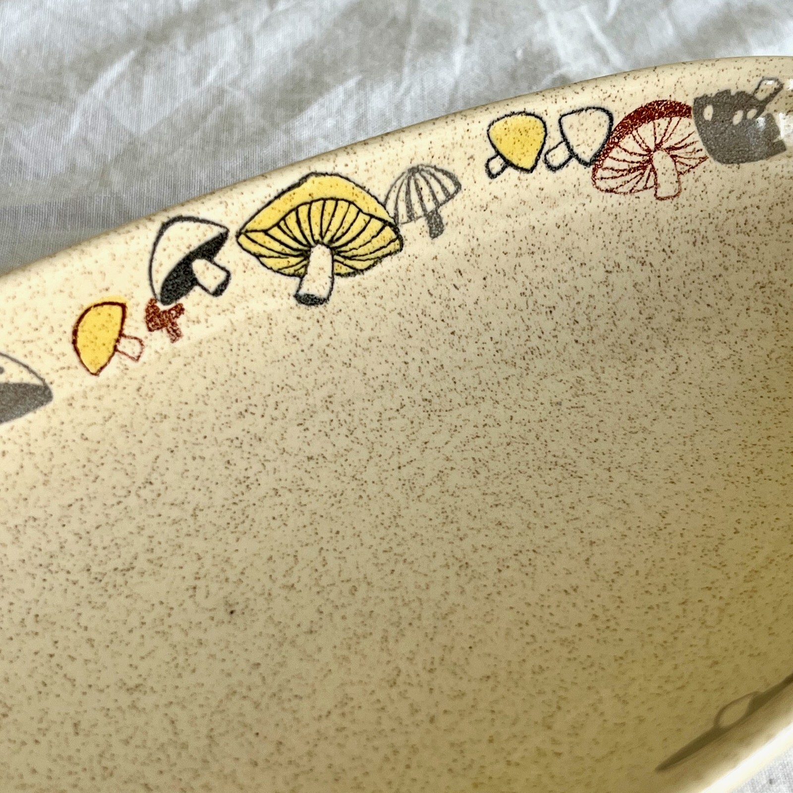 Vintage Franciscan Mushroom Woodlore Oval Relish Dish 12" Serving Boat