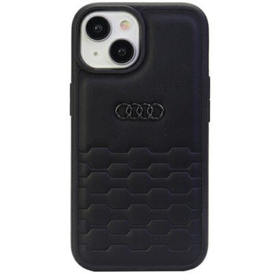 Audi iPhone 15 Plus / 14 Plus Hülle Case Cover GT Serie Synthetic Leather black