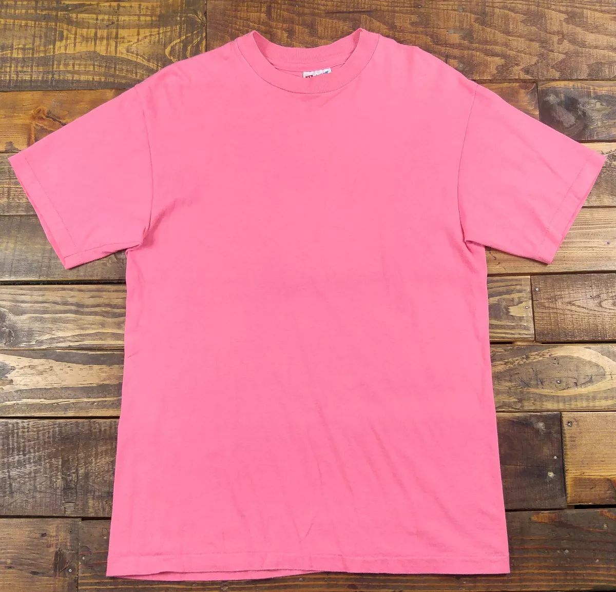 Vintage 90s HANES Blank Short Sleeve Pink T-Shirt Size M