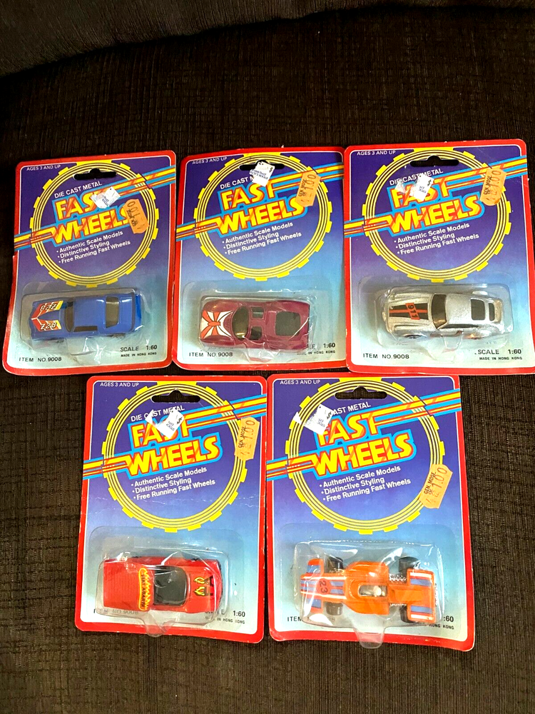 Die cast metal fast wheels race cars set of 5.  see description, in packaging