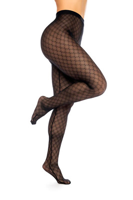 Mapale Diamond Mesh Pantyhose with Elastic Waistband | Hosiery
