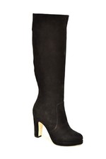 STIVALI DONNA CAMOSCIO NERO 35  100% VERA PELLE MADE IN ITALY ARTIGIANALI  