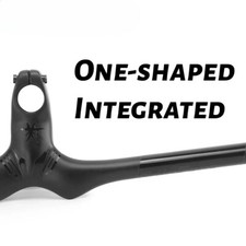 Manubrio bici mtb in fibra di carbonio monoforma integrato con stelo
