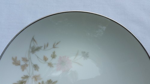 Noritake China Barbara Pattern #6009 Pink Grey Floral Fruit Dessert Bowl Vintage - Picture 10 of 11