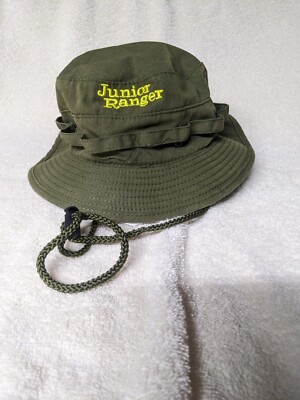 Junior Ranger Bucket Hat Youth Size 7/8 Vented Olive Green