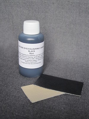 DIY Leder Farbstoff Reparatur Wiederherstellung Umfärbung SCHWARZ Farbe für alle Leder 50ml