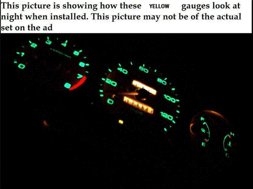 Cluster Face Glow Through Gauges Yellow Fits 94-97 Honda Automatic Stick Accord - Picture 5 of 5