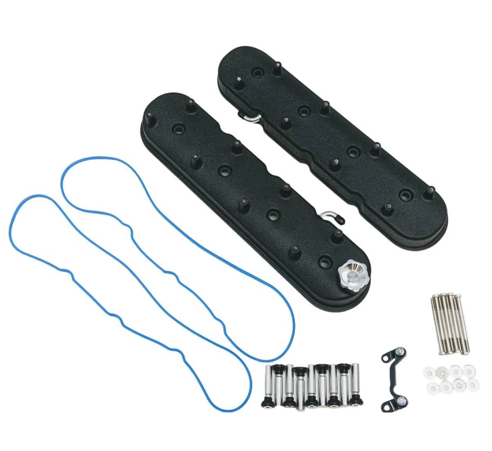 Tall Valve Cover For Chevrolet Corvette Wrinkle Black Granatelli 640362 - Image 3 of 4