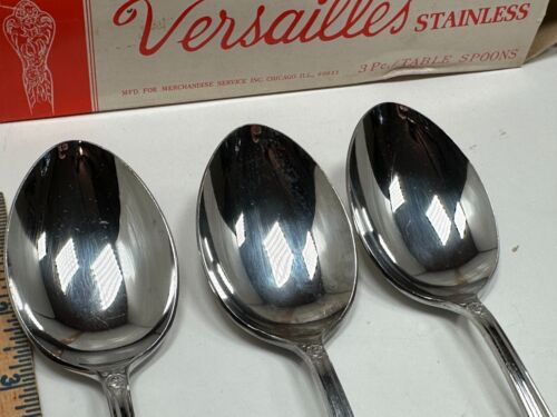 Versailles by MSI Japan Stainless Table Serving Spoons Flatware NOS Box Vintage - Picture 3 of 24