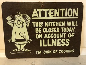Novelty Humor This Kitchen Will Be Closed Today Wall Decor Sign