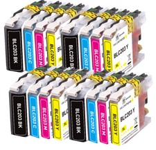 16Pk Printer Ink Compatible with Brother LC203 MFC-J485DW MFC-J885DW MFC-J4420DW