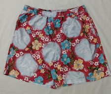 MENS CHAPS SWIM TRUNKS SIZE XL RED FLORAL TROPICAL