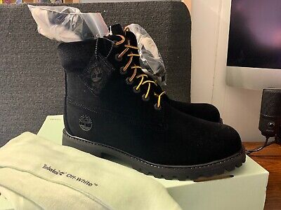 Off-White X Timberland Collab 6” Boot Black Size 8 Rare Off-White X Timberland Collab 6” Boot Black Size 8 Rare