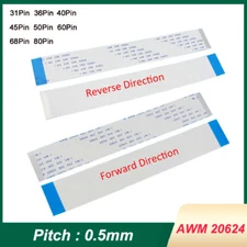 31 36 45 50 60 80Pin FFC Flexible Flat Cable Ribbon Wire Pitch 0.5mm AWM 20624