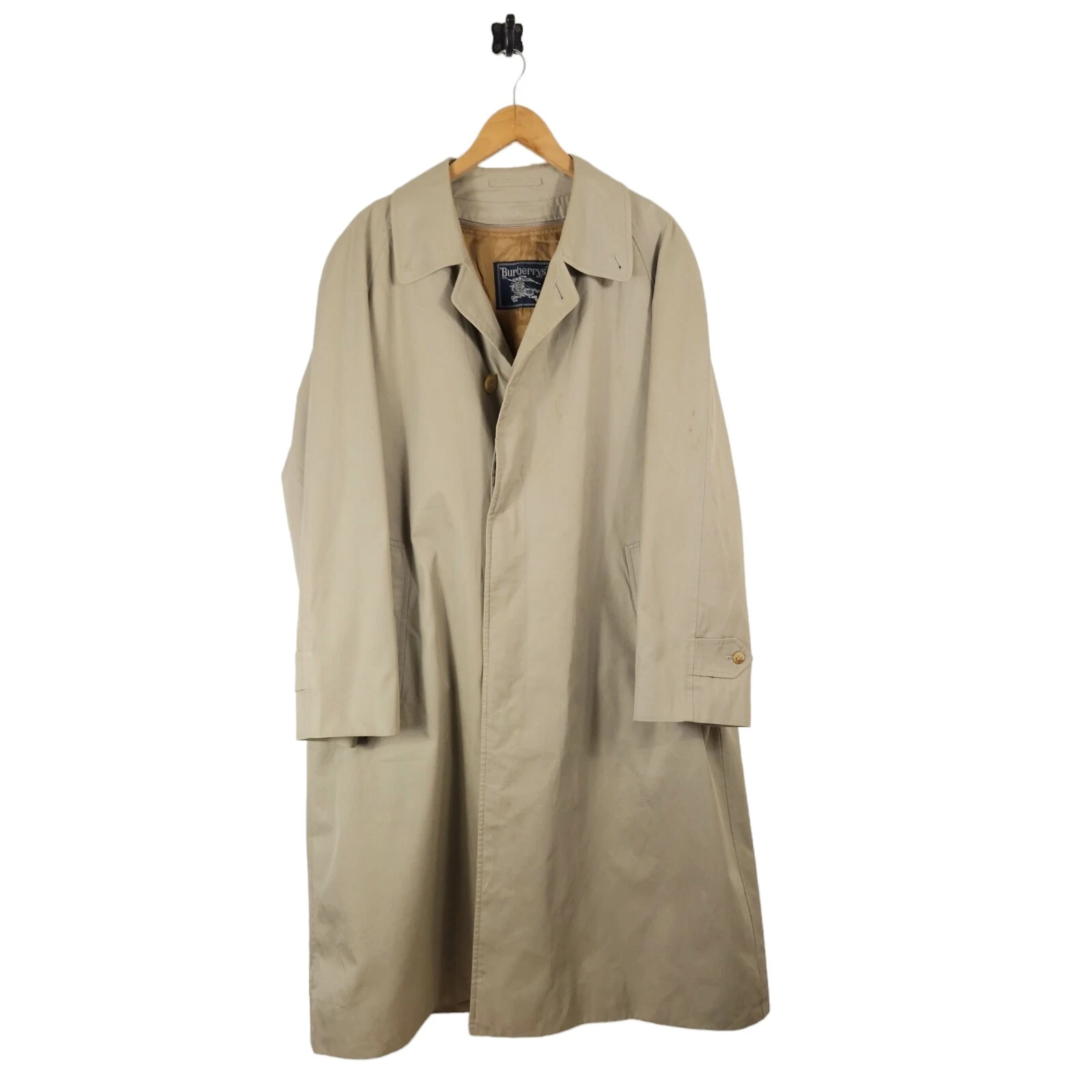 Trench coat uomo vintage Burberry Asia con fodera 25" PTP (48 petto)
