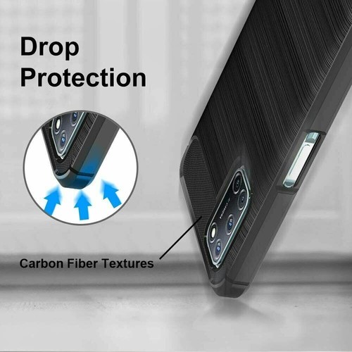 For OPPO A98 CARBON FIBRE CASE SHOCKPROOF SLIM HEAVY DUTY BLACK PHONE COVER A 98 - Picture 2 of 7
