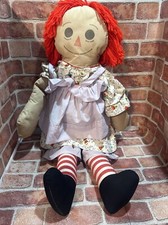 34" Lg Jumbo Vintage Classic RAGGEDY ANN Dress Apron Bloomers I Love You Chest