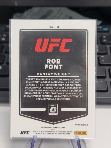 2022 Donruss Optic UFC Blue Velocity Prizm #18 Rob Font - Picture 2 of 2