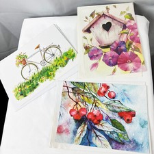 Lot of 3 All Occasion Blank Cards Pretty Spring Theme w Envelopes