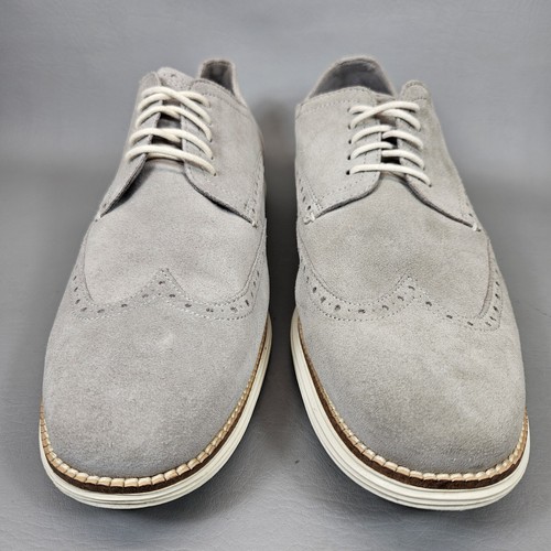 Cole Haan Oxford Wingtip Shoes Gray Suede OrignalGrand Mens Size 13 Medium Width - Picture 8 of 14
