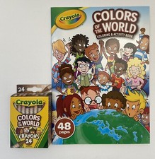 2pc Crayola Colors Of The World Coloring Activity Book 24 Crayons Kids Gift Set