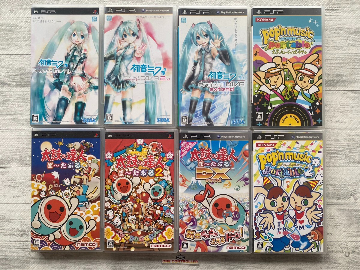 SONY PSP Hatsune Miku & Taiko no Tatsujin & set from Japan & pop'n