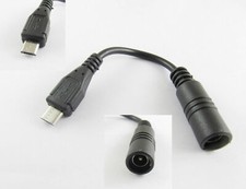 DC Power Supply plug Adapter Female 5.5x2.1mm To Micro USB 5 Pin Charging Cable