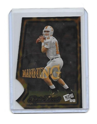 1998 Press Pass Triple Threat Peyton Manning Rookie Card #tt 3 Of