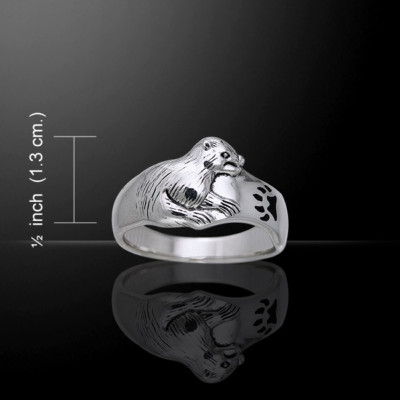 Ted Andrews Sea Otter Ring 925 Sterling Silver Ocean Life Animal Spirit  Jewelry