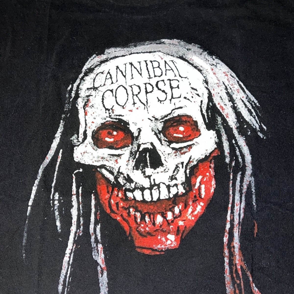 Vintage Cannibal Corpse Rotting Skull Zombie Death Metal Band T