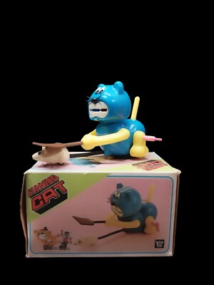Vintage 1980's Wind-up Running Cat Chasing Mouse Original Box BTG 6938
