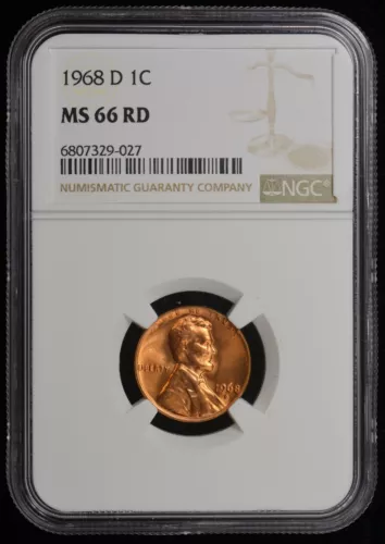 1968-D NGC MS 66 United States / American 1c Lincoln Memorial Cent