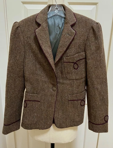 Vintage Ralph Lauren Women's  Wool Tweed Equestrian Jacket - Fitted SZ. 6