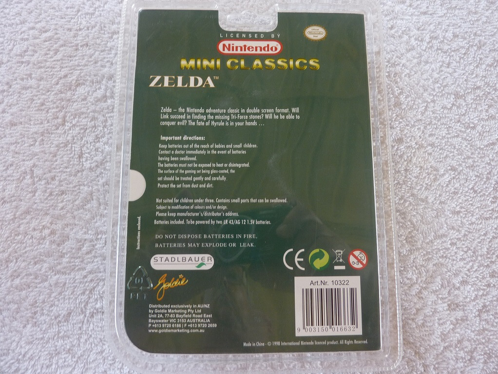 任天堂　ミニクラシックス　ゼルダ　stadlbauer ニンテンドー Nintendo Mini Classics Zelda GIG Stadlbauer 1998 Italiano