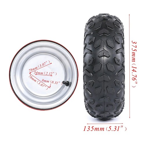 4pcs 145/70- 6 Tire Wheel Rim 3 Stud 78mm Space for ATV Quad Go Kart 110cc 125cc - Picture 2 of 9