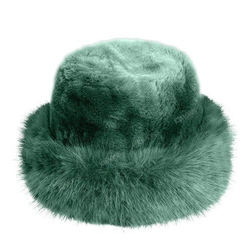 Fluffy Fur Bucket Hat - Warm Fisherman Plush Winter Hat Women Thick Furry Faux - Picture 21 of 34