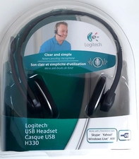 NEW SEALED Logitech H330 Black Headband USB Headset Noise Canceling Microphone