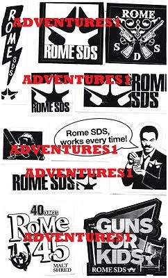 ROME SNOWBOARD DESIGN SYNDICATE SDS MEDIUM STICKER DECAL CHOICES, NEW!