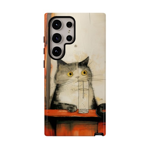 Cat Drinking Glass of Water - Phone Ink Cover Case for iPhone, Galaxy, Pixel - 第 222/281 張圖片