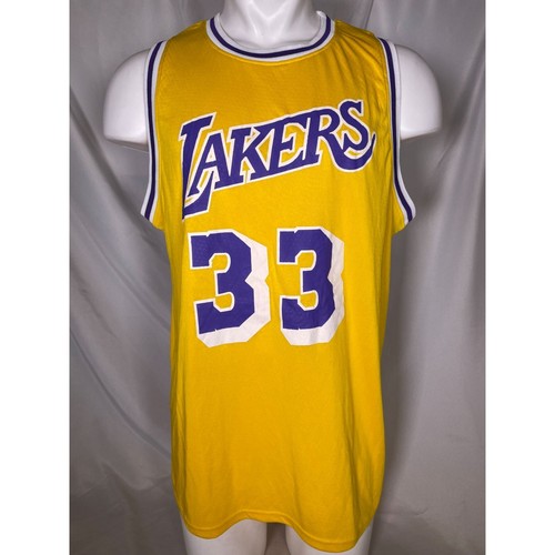 Kareem Abdul Jabbar #33 Los Angeles Lakers Gold Jersey SGA Giveaway Men's XL - 第 1/9 張圖片