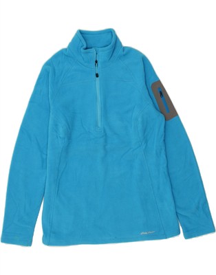 Eddie Bauer Damen-Fleecepullover mit Reißverschluss am Ausschnitt UK 16 Large blau Polyester BT04