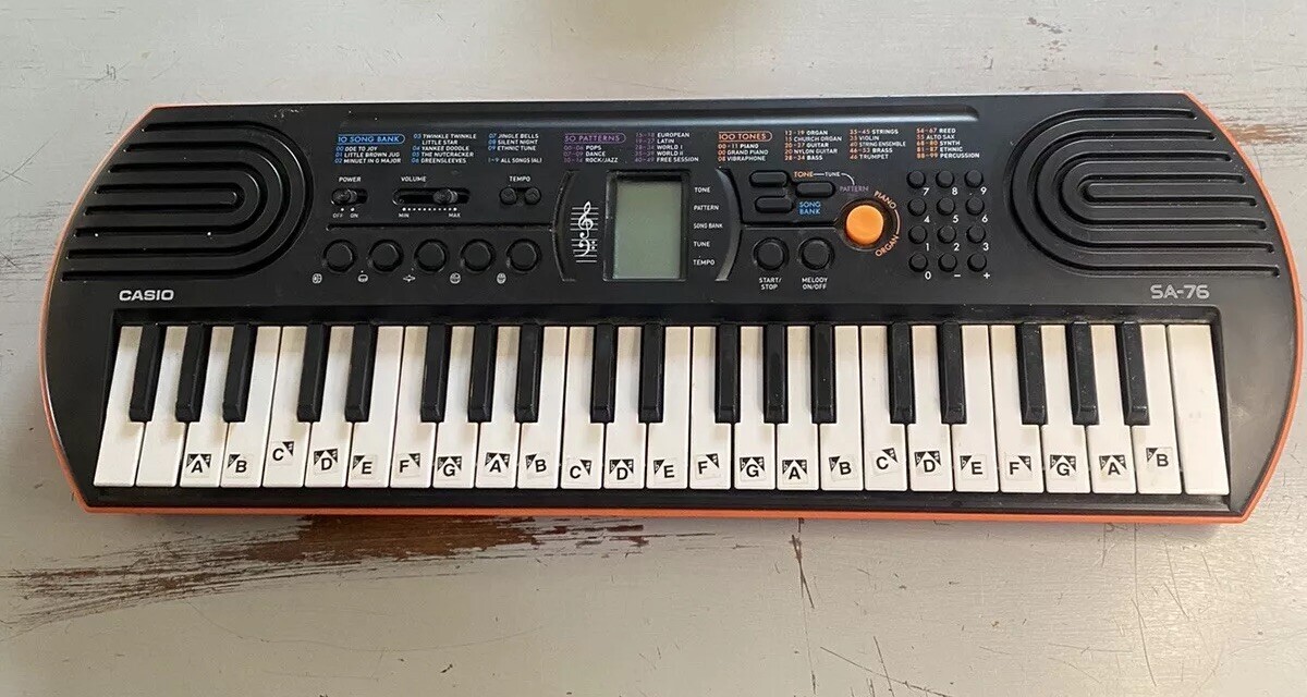 Casio SA-76 44-Key Mini Personal Keyboard With Adapter, Uses Batteries - Main Image